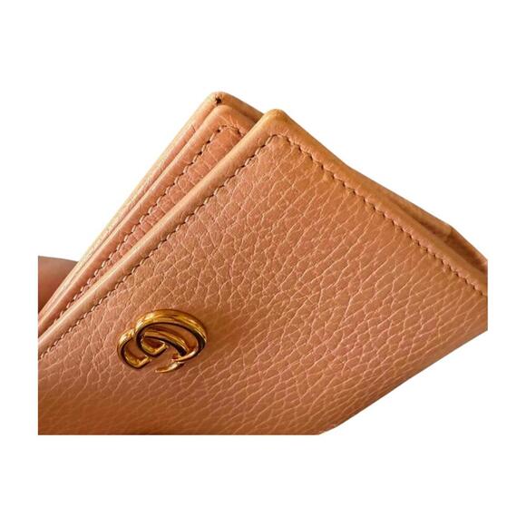 Gucci GG Marmont Pink Pebbled Leather Wallet - Picture 4 of 7